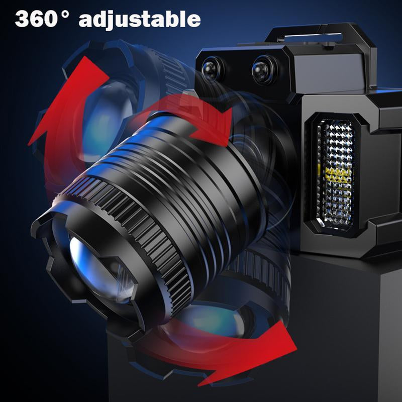 LED Headlamp, USB Rechargeable Waterproof Headlamp for Exploration, Outdoor Camping Supplies, Christmas, Christmas Gift