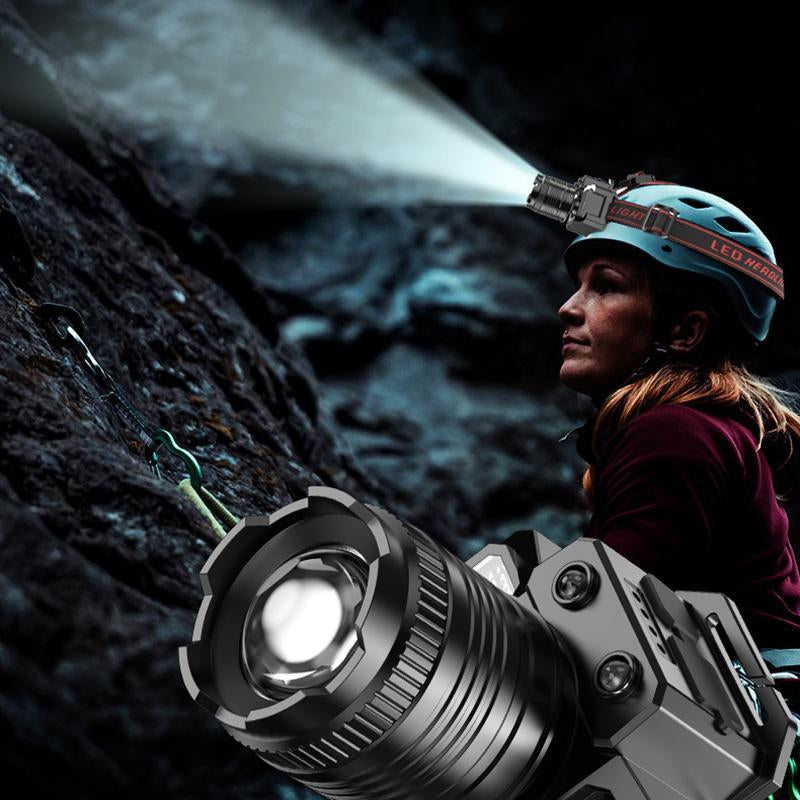 LED Headlamp, USB Rechargeable Waterproof Headlamp for Exploration, Outdoor Camping Supplies, Christmas, Christmas Gift